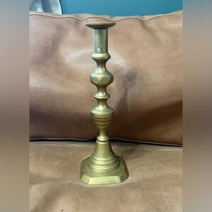 Vintage Candle Holder Mid Century 12" Column Brass Candlestick